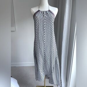 Joie Silk Stripped Halter Dress - small